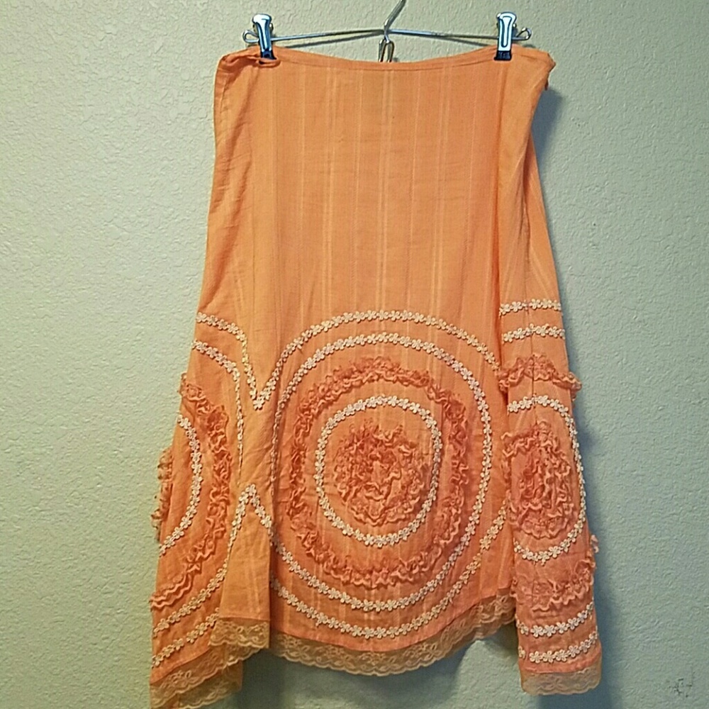 Salmon skirt with gorgeous detailing